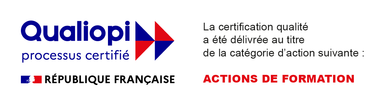 Qualiopi processus certifié, La certification Qualiopi a été délivrée au titre des categories d'actions suivantes: actions de formations; actions permettant de valider les acquis de l'expérience. République française